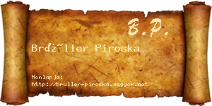 Brüller Piroska névjegykártya